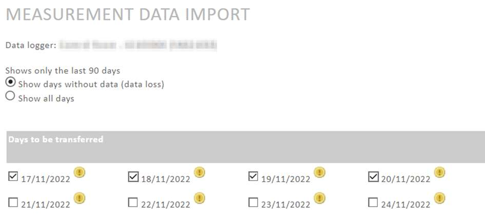 Measurement data import