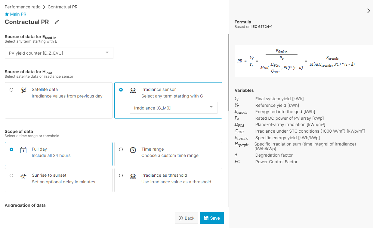 Performance ratio with the KPI Editor