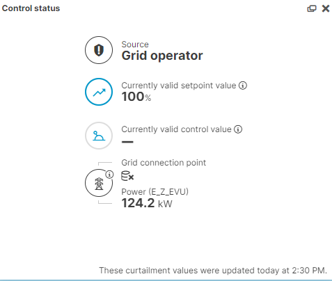 Control status portlet