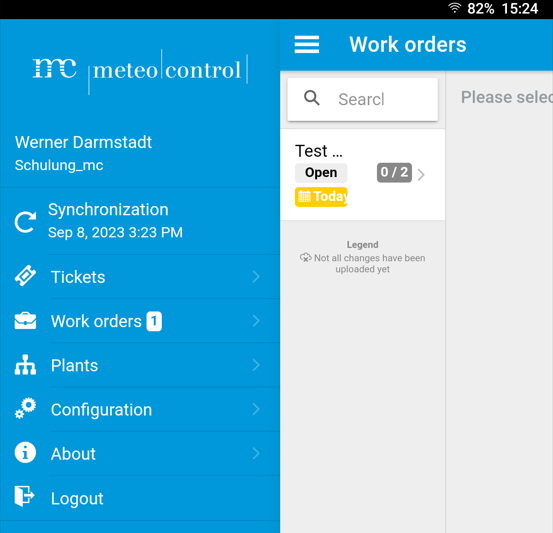 O and M app - Technicians overview