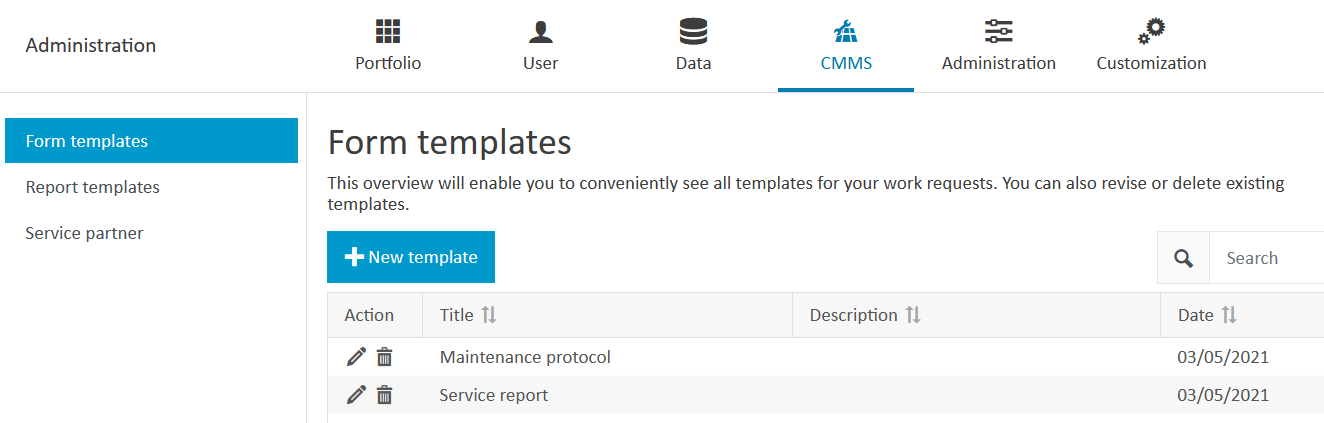 Form templates