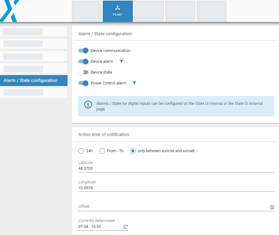 Activate an alarm and configure email notifications