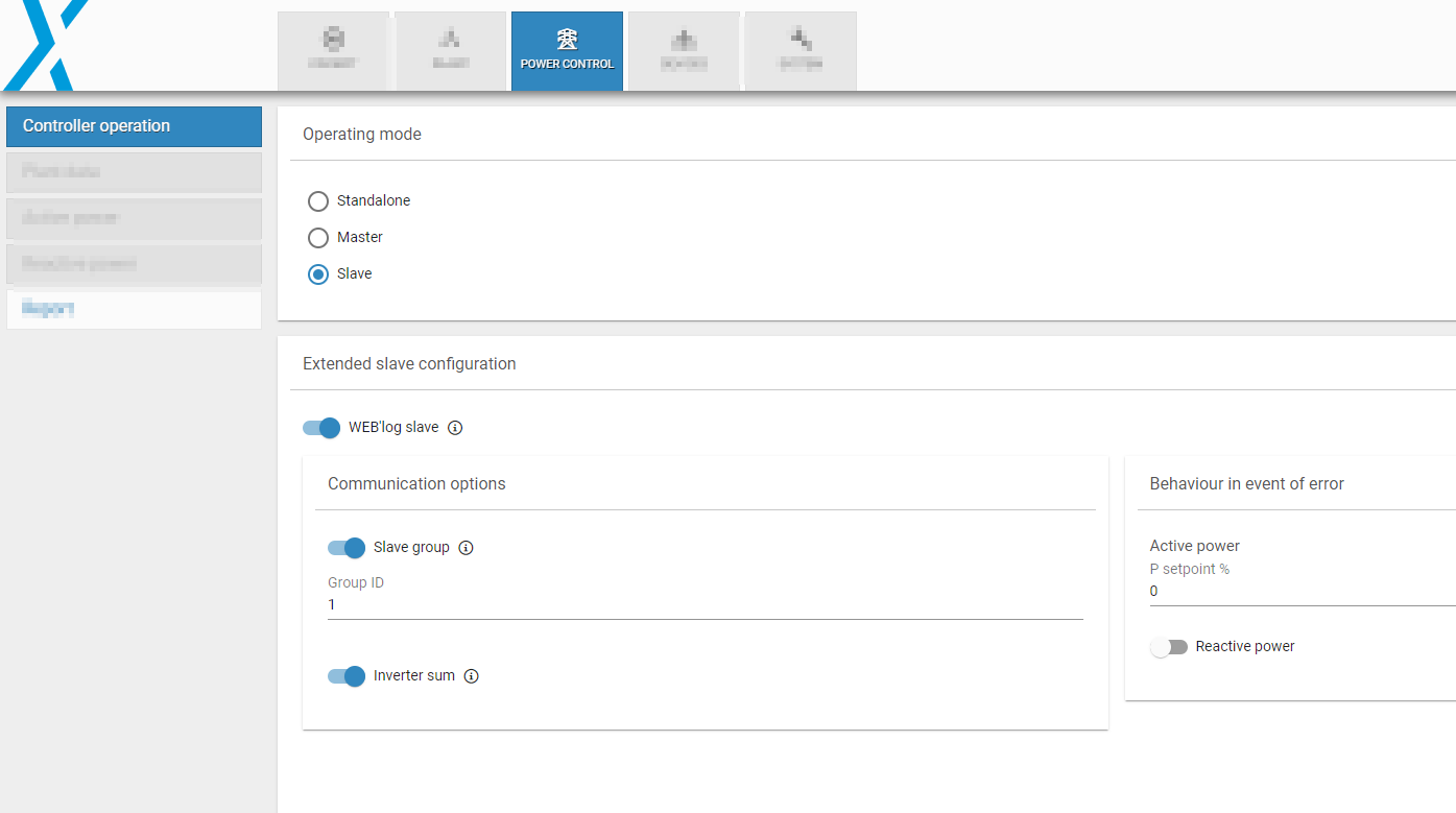 Operate a blue'Log XM as a WEB'log slave