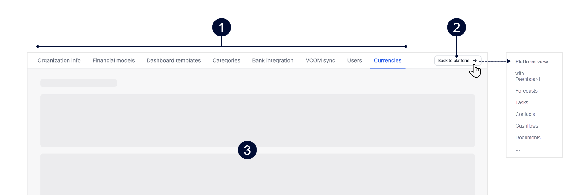 View of the administration settings in mc Assetpilot