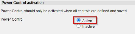 Power control activation