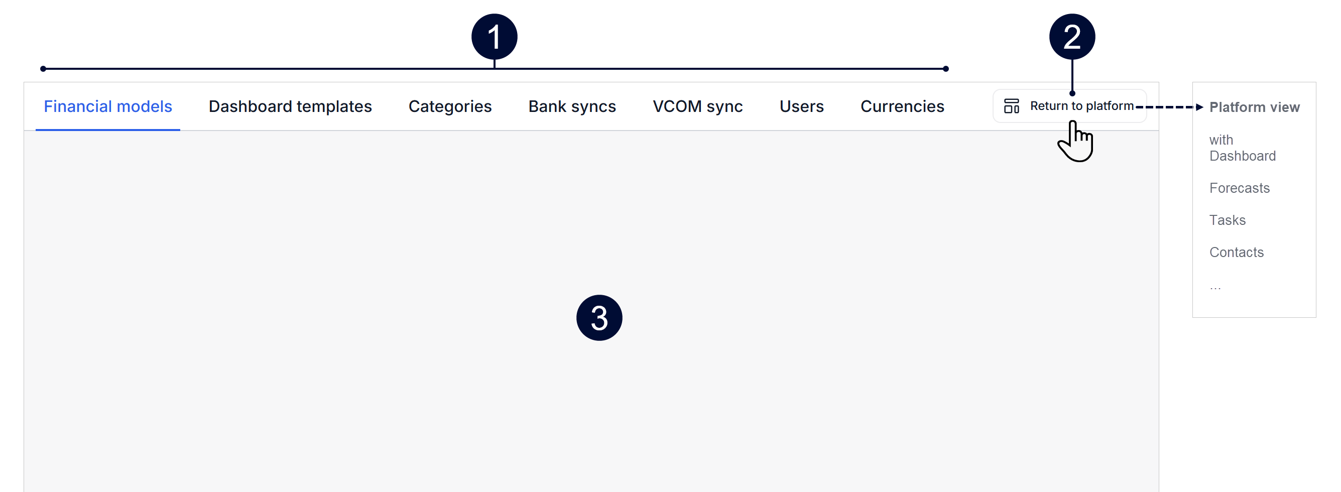 View of the administration settings in mc Assetpilot