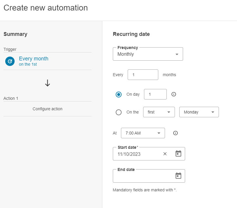 Create new automation