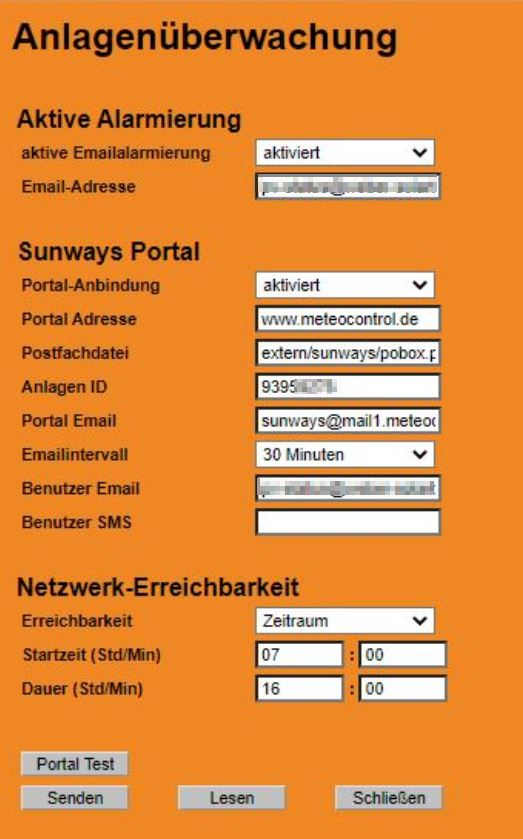 Sunways configuration