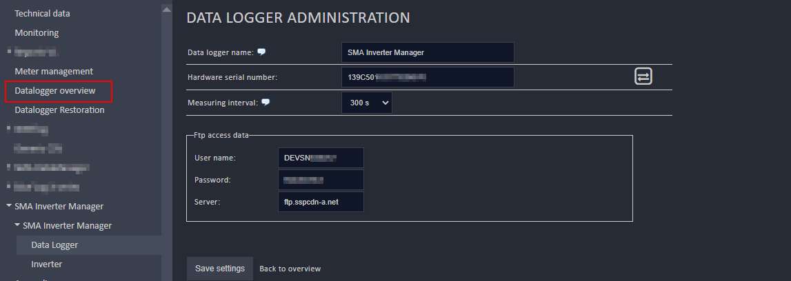 Configure SMA Inverter Manager in VCOM