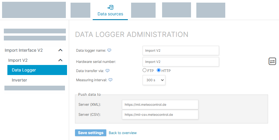 Example HTTP setup in VCOM