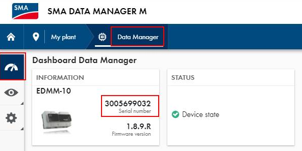 SMA Data Manager Location of serial number