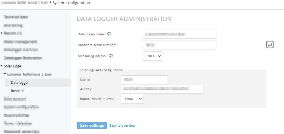 Configure SolarEdge API in VCOM