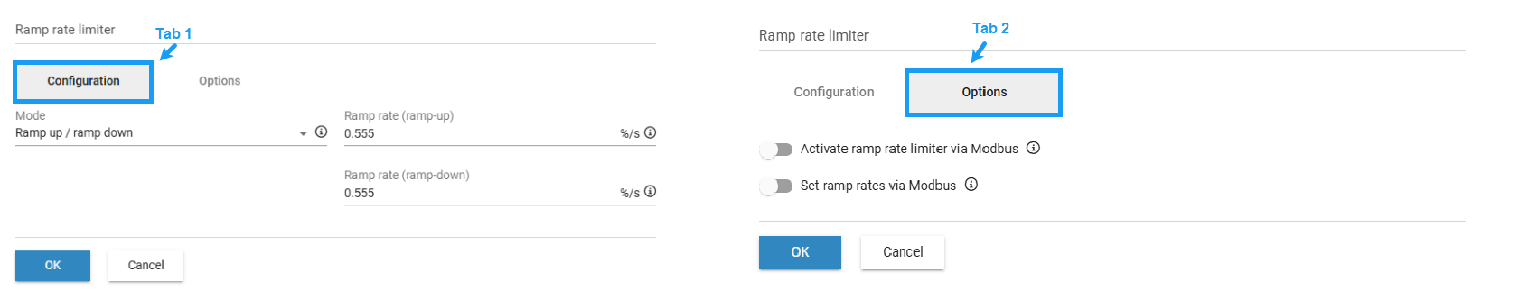 Ramp rate limiter for active power