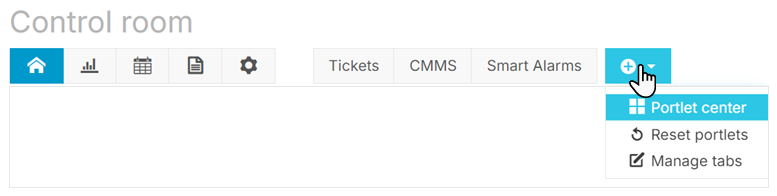 Enter the Portlet center on portfolio level