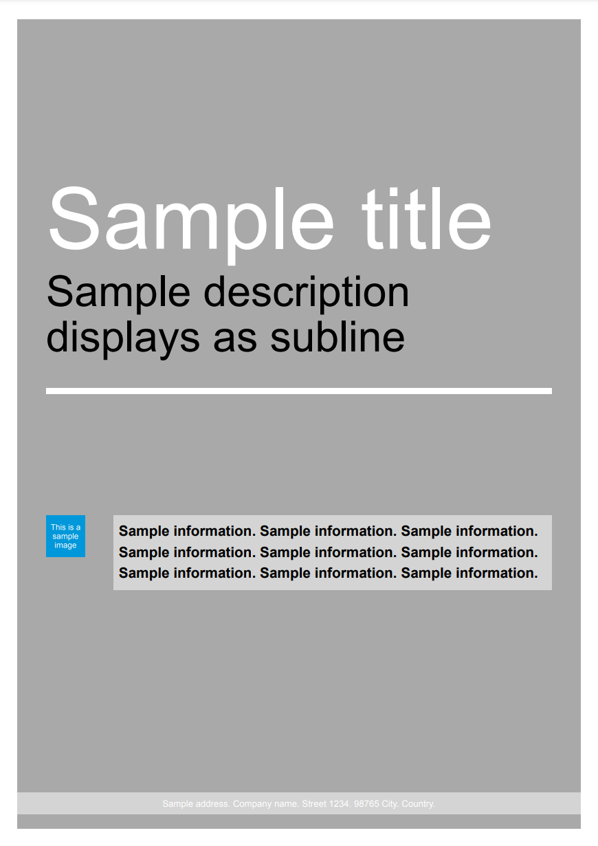 The layout of the CMMS report cover page