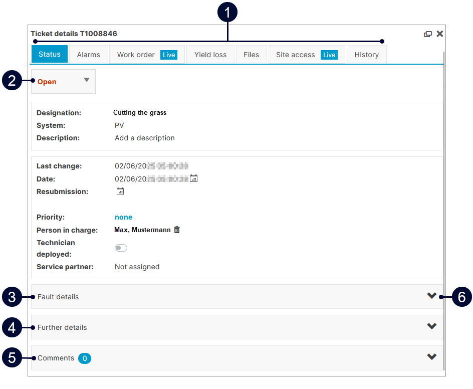 Ticket details portlet
