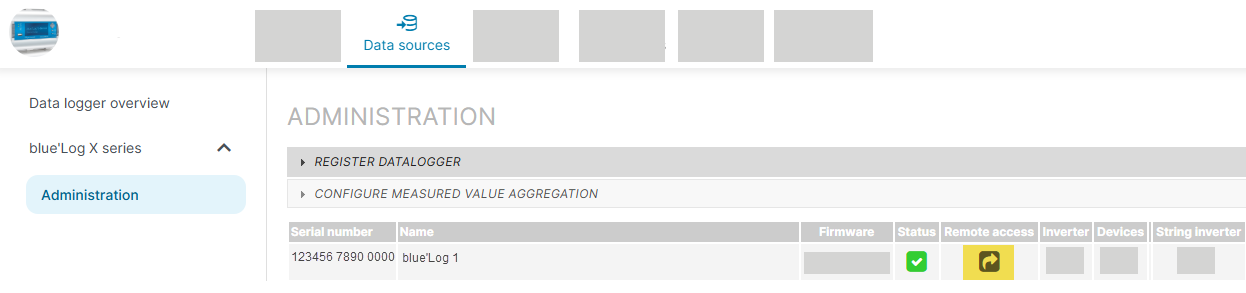 Remote access to blueLog web interface via VCOM