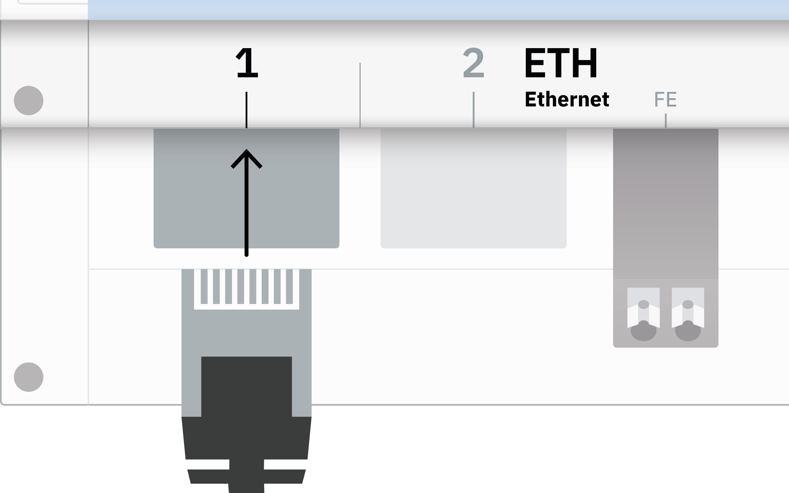 Connect the Ethernet cable to ETH-1