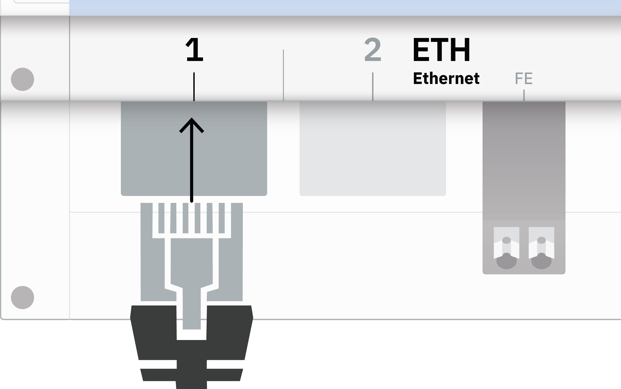 Connect the Ethernet cable to ETH-1