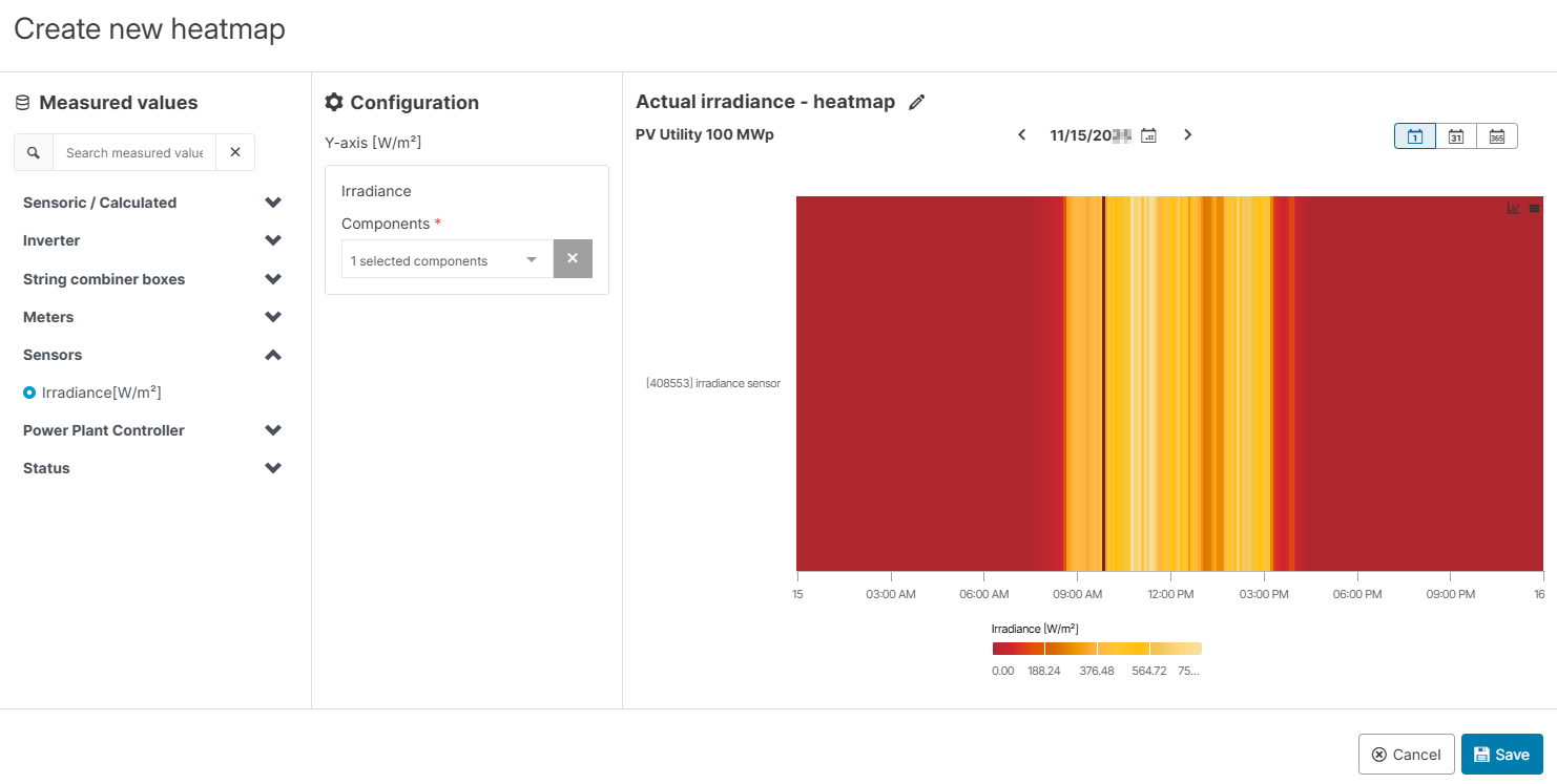 After selecting a data point, a preview of your heatmap appears immediately