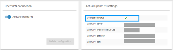 OpenVPN is activated