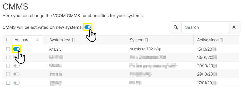 Activate CMMS for all your current and for new systems