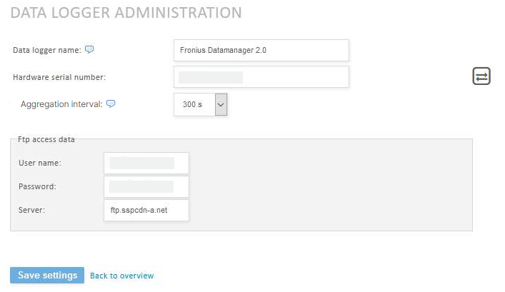 Configure Fronius Datamanager 2.0 in VCOM
