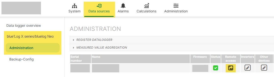 Remote access from VCOM to a meteocontrol data logger