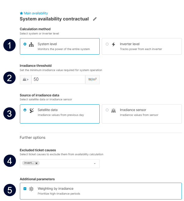 Example_User-defined system availability configuration