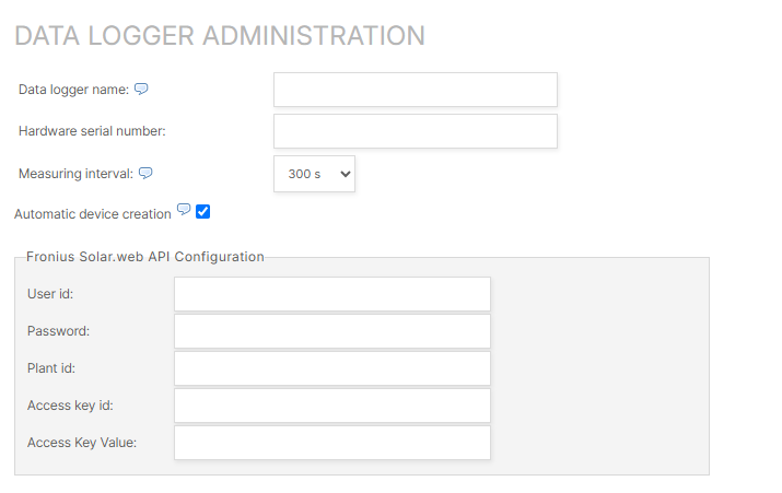 Configure Fronius Solar.web API in VCOM