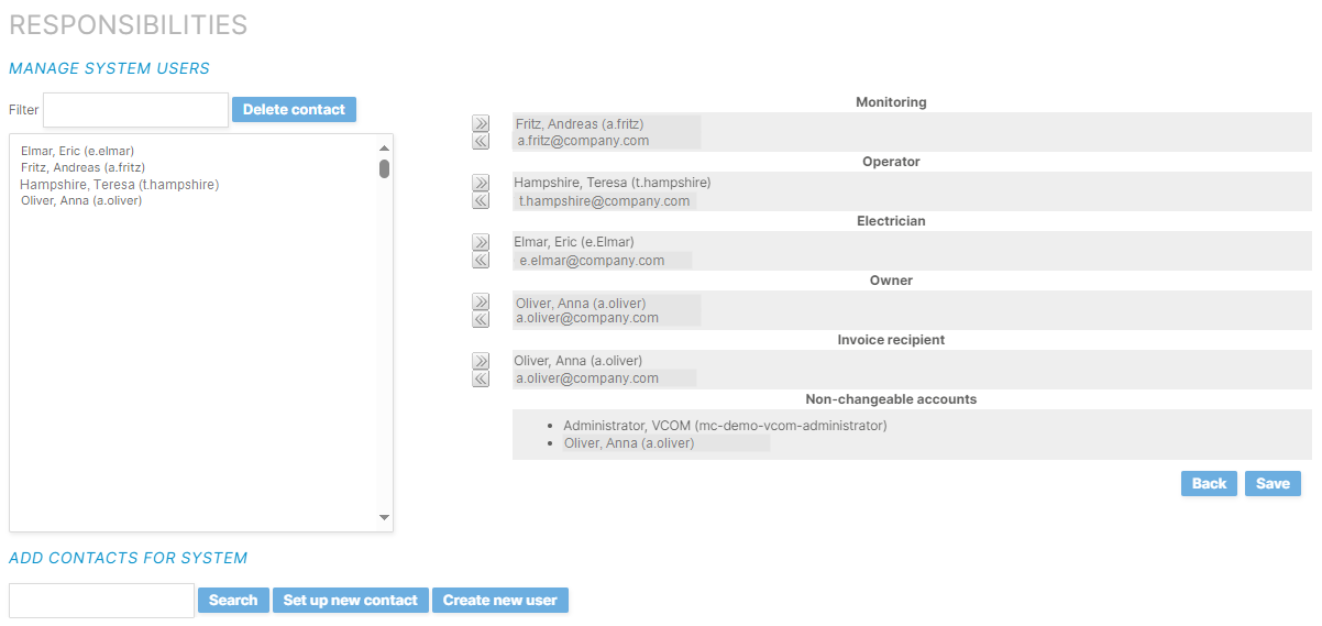 Assign users or contacts to responsibilities