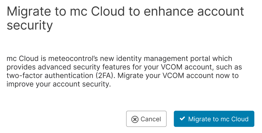 A pop-up window is triggered in your VCOM