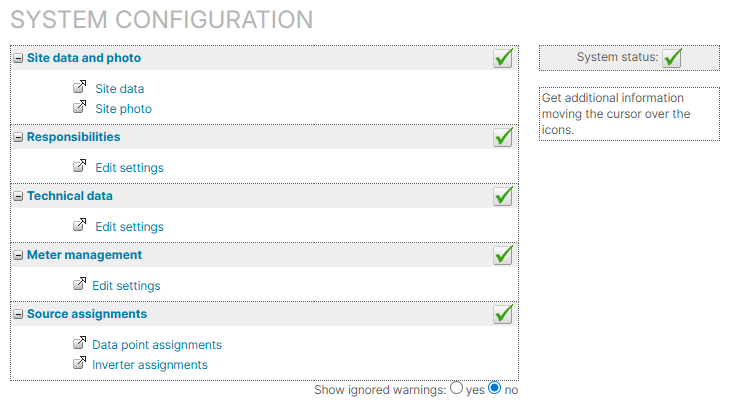 A fully finished system configuration with no warnings for a virtual system
