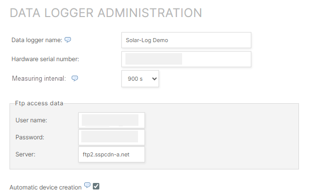 Configure Solar-Log in VCOM
