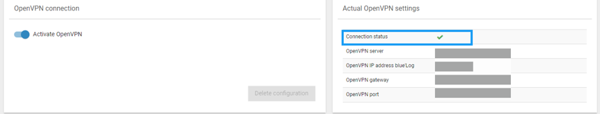 OpenVPN is activated