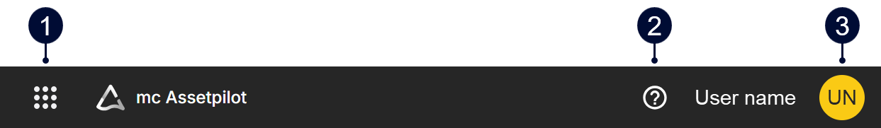 Top bar in mc Assetpilot