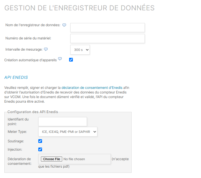Add Enedis API to VCOM