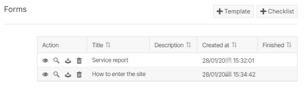 Add forms and checklists to the work order