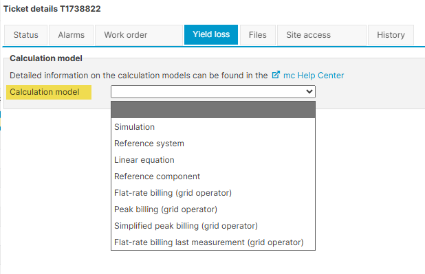 Select a Calculation method