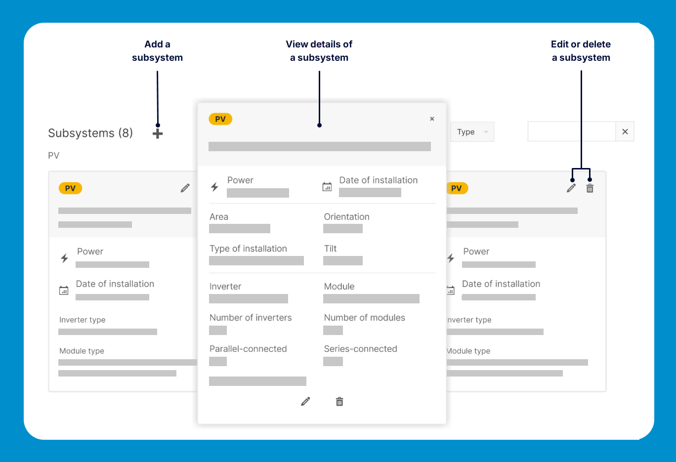 Manage subsystems in the new Subsystems area
